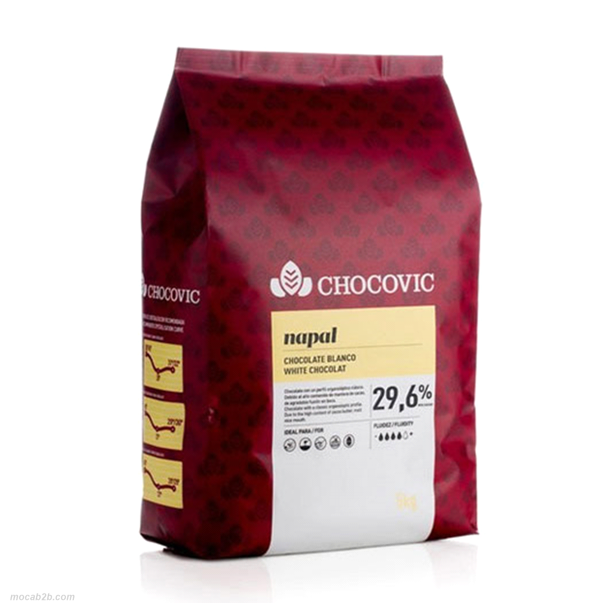 Il cioccolato Napal è un cioccolato bianco classico con un buon equilibrio tra grassi del latte e zucchero. Ha una fluidità media (3 su 5). Contiene il 29,6% di solidi secchi di cacao e il 22,1% di solidi secchi di latte, con un contenuto di grassi del 33,7%. È certificato Kosher Dairy e Halal. Questo cioccolato è ideale per applicazioni come ripieni di praline, coperture, stampaggio e creazioni artistiche. 