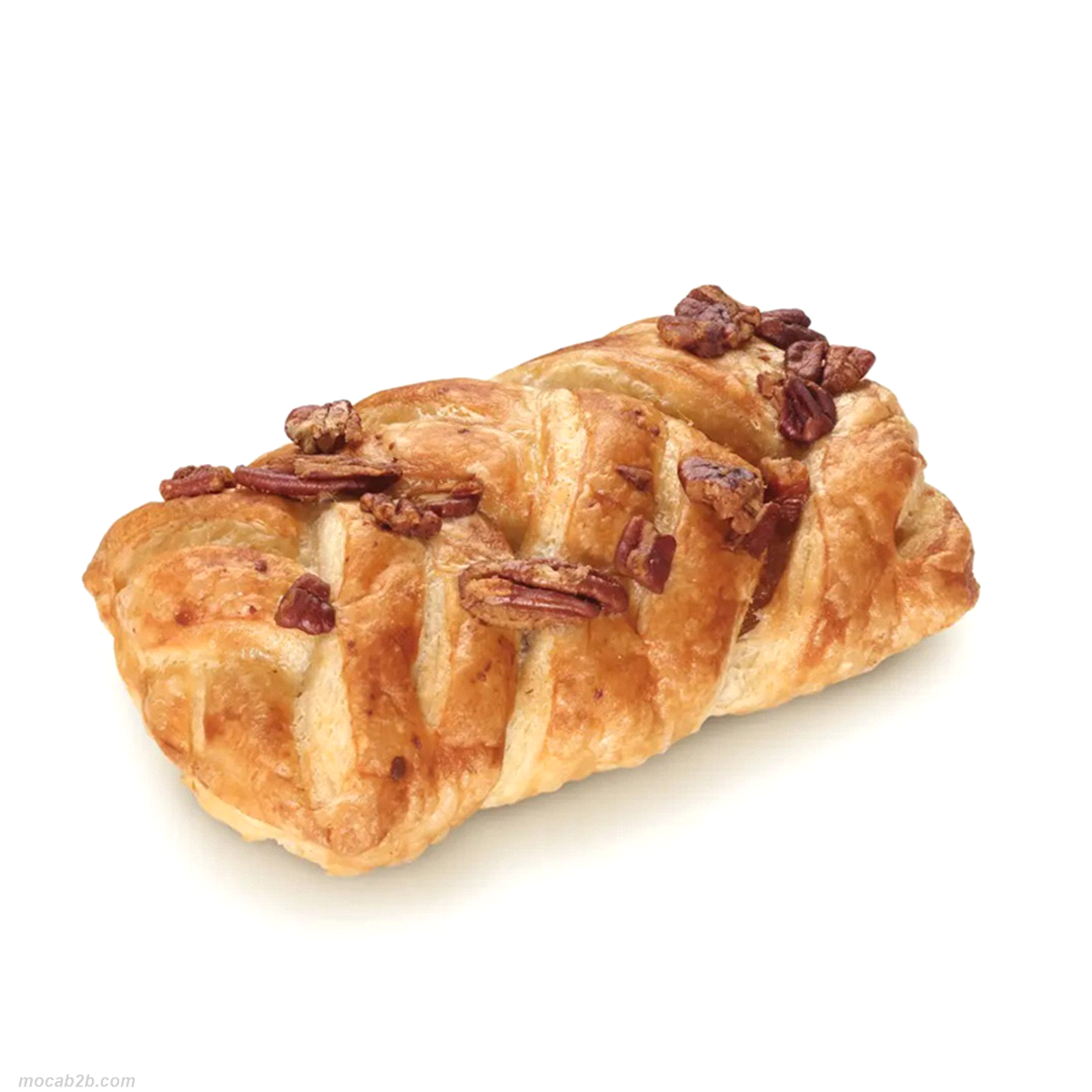 Treccia di acerto e noci pecan, 98 gr. preglassata, pronta per la cottura. Scongelamento: 30 min a temperatura ambiente. Cottura: 20-25 min a 200 +/-10°C. 