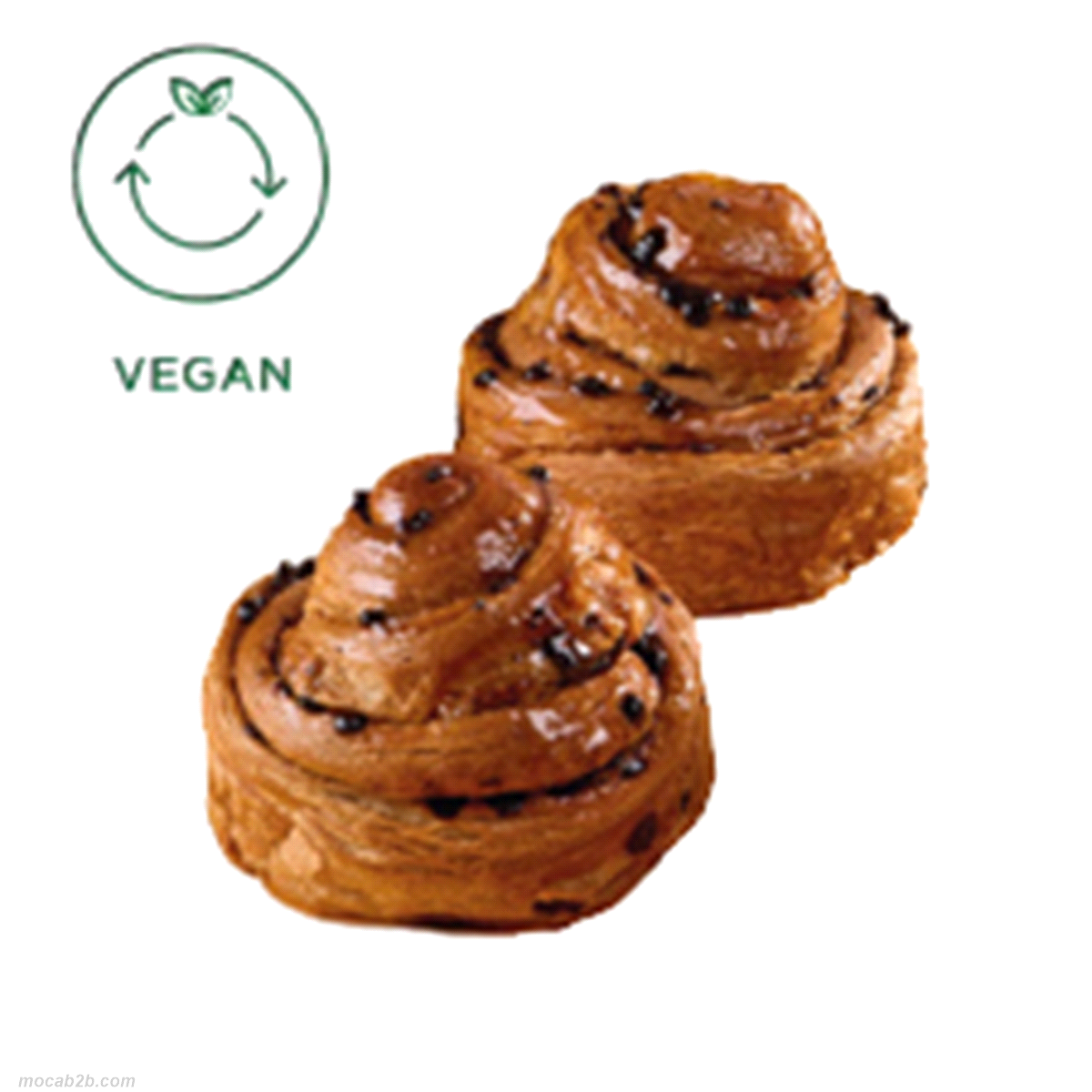 Girella vegana con cannella e cioccolato fondente. 