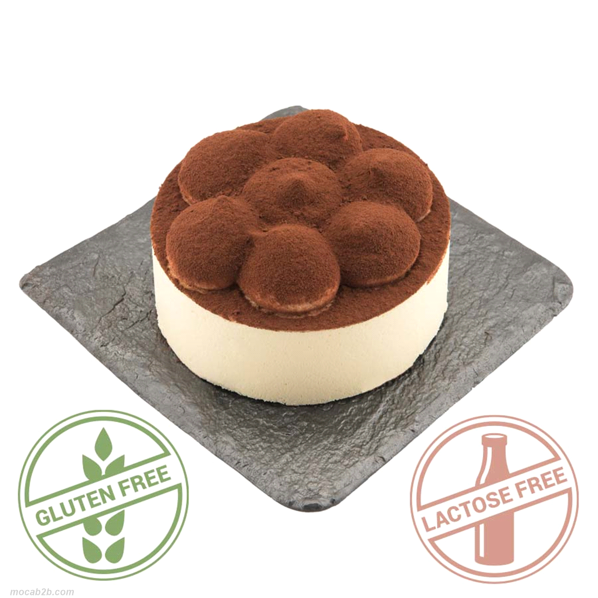 MONOPORZIONE SENZA GLUTINE e SENZA LATTOSIO. Classica crema al tiramisù, con pan di spagna bagnato al caffè. 