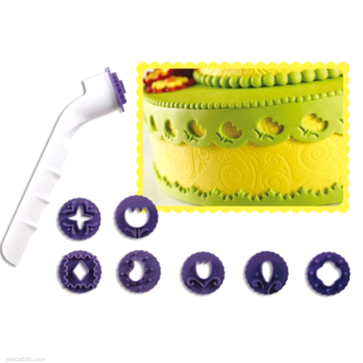 Timbro per coppare la pasta di zucchero. 8 forme diverse 