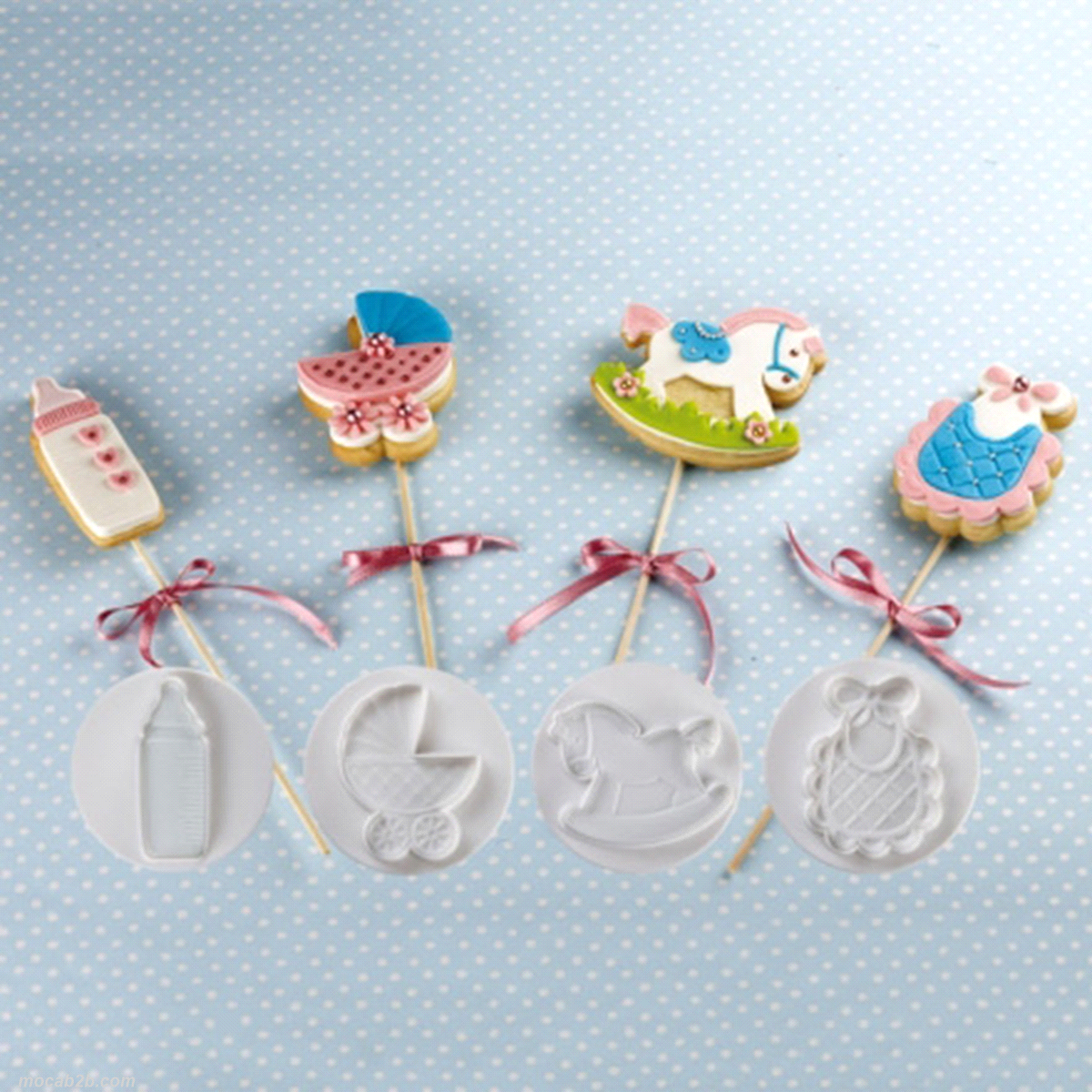 Coppapasta con 4 decorazioni a tema baby 