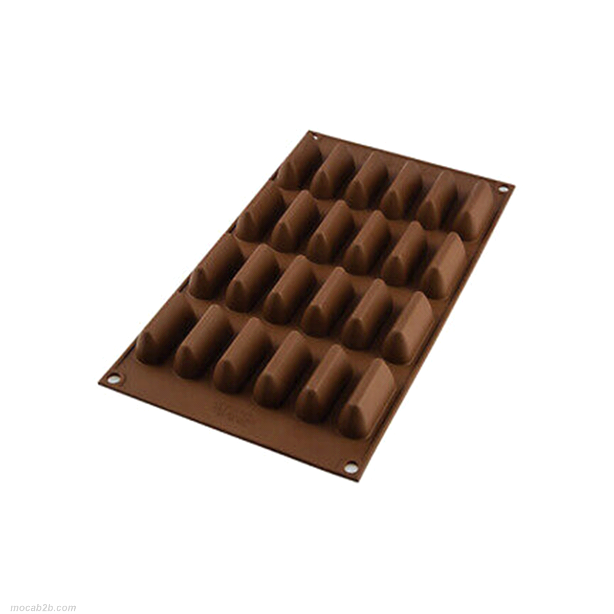 Stampo dimensioni:50mm x 18mm x h23,5mm - Cavity: 24 /Vol. Cavity: 14ml. Utilizzabile in forno / microonde - Utilizzabile in congelatore / abbattitore - Lavabili in lavastoviglie 