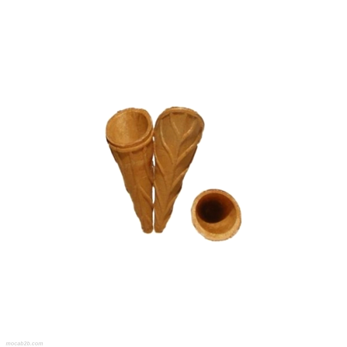 Cono wafer mini. Dettagli tecnici conetti (dimensioni espresse in mm.): h. 50 / 68 - diam. est. 25 int. 21
 