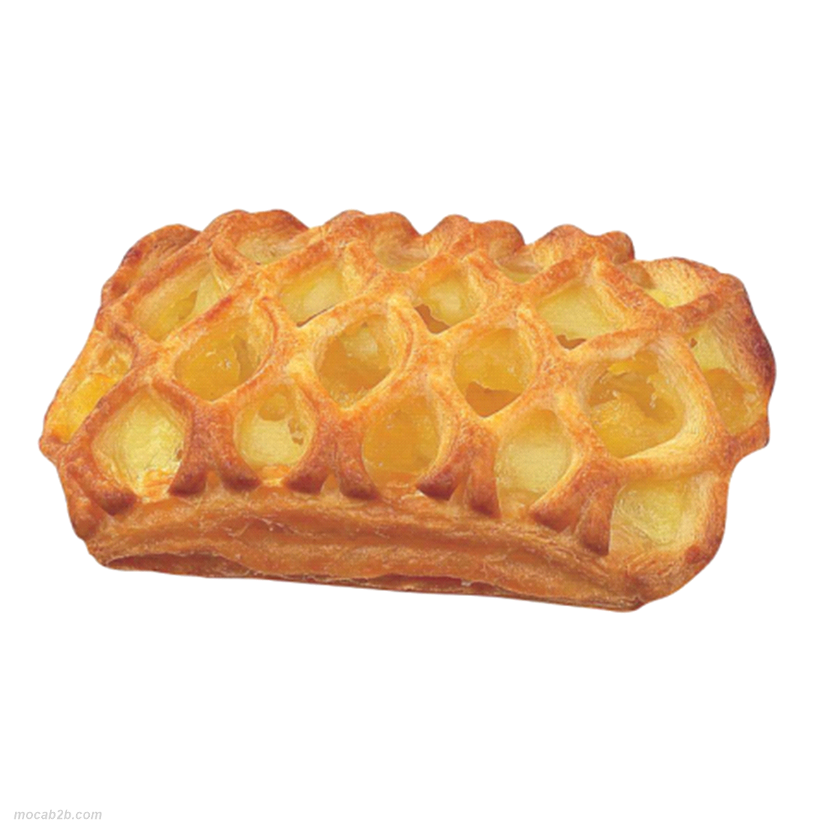 Pasta sfoglia a griglia con un gustoso e appagante ripieno di crema e mele in pezzi. Una vera delizia, da assaporare appena sfornato!
Peso: 110gr.
Cottura: 18-20 min. a 190°C.
 