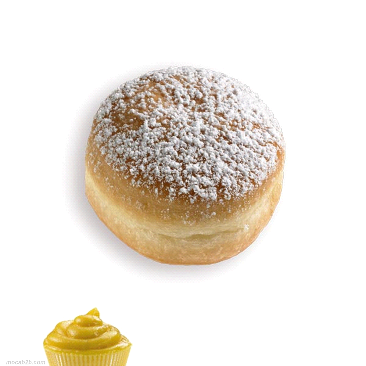 Bomboloni mignon alla crema 25g./cad. Scongelamento 2 ore a temp. ambiente (max 25° C) 