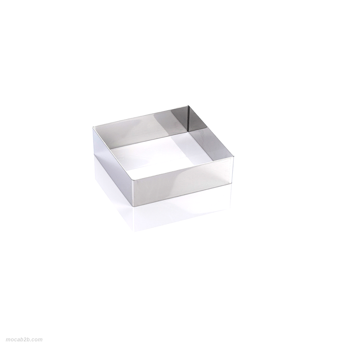 Fascia tonda quadrata in acciaio inox AISI 304, perfetta sia per la cottura che per il congelamento, alta 40 mm.
 