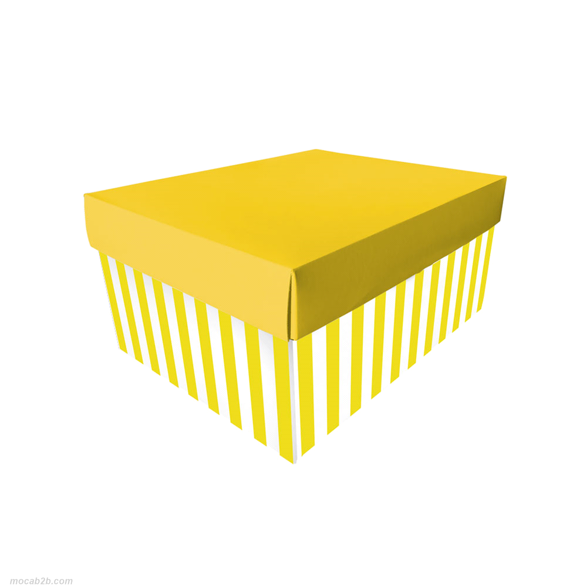 Base cappelliera portacolomba a righe gialle da 1Kg. in cartoncino patinato di prima qualità. Ecosostenibile livello A. Misure: 26x34x15. 