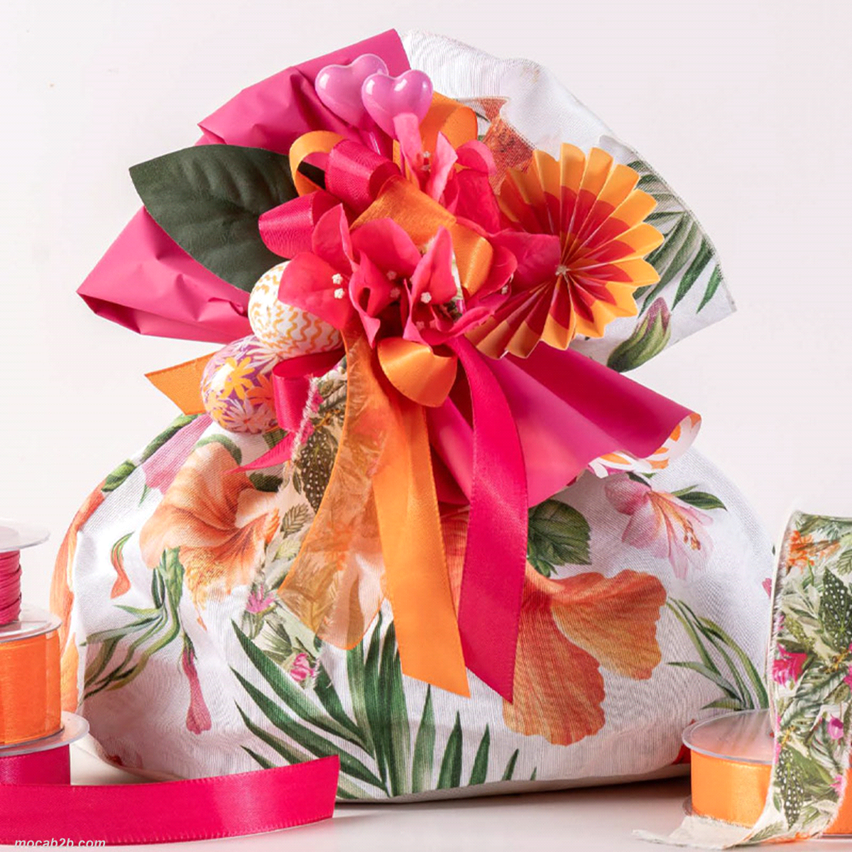 SACCO PORTACOLOMBA FONDO OVALE IN TNT PANNA IBISCUS 