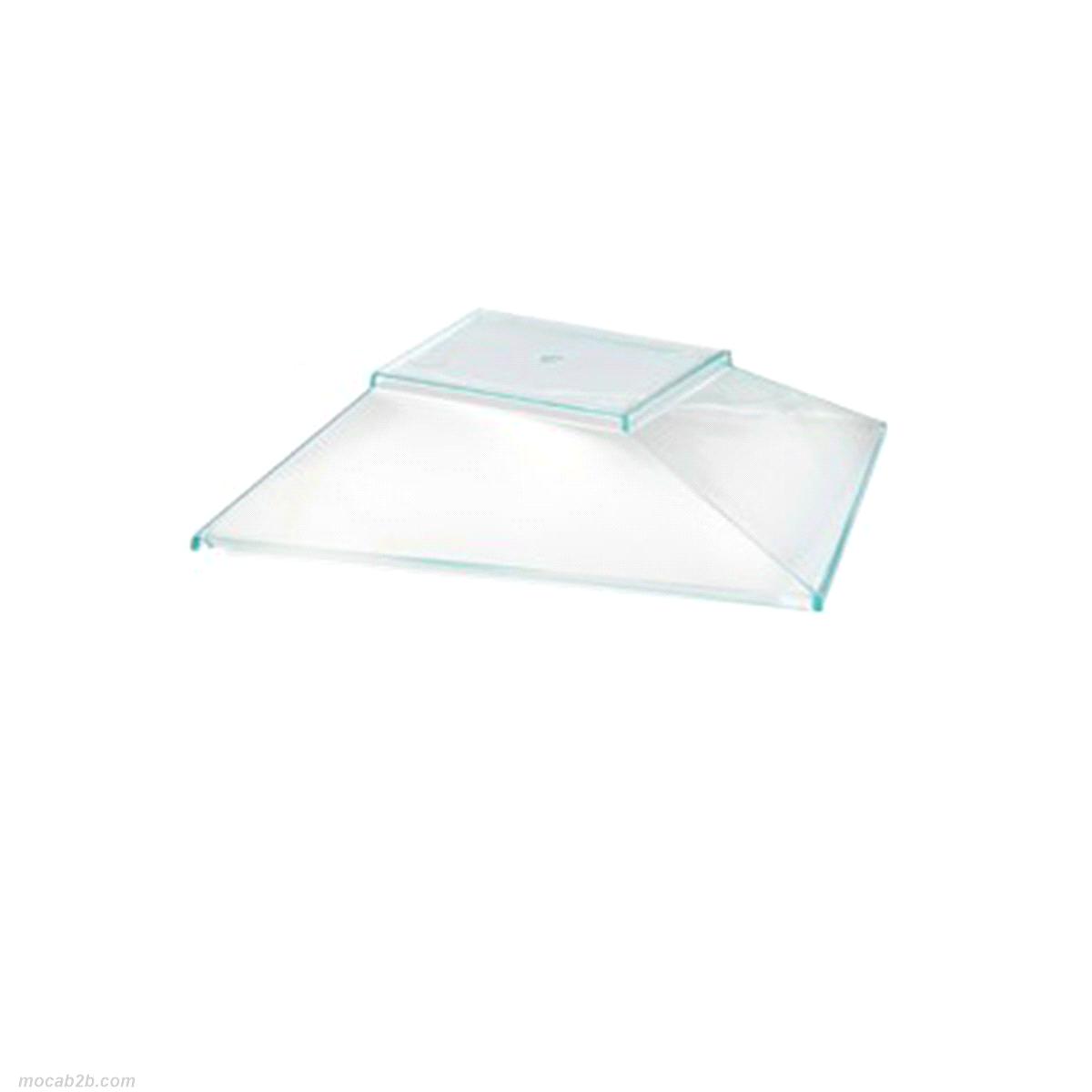 Coperchio vaschetta Glamour. Materiale: PS - Misura: (L) 119 x (B) 119 x (H) 21 mm - Colore: Cristallo - Pz x cartone: 360
 