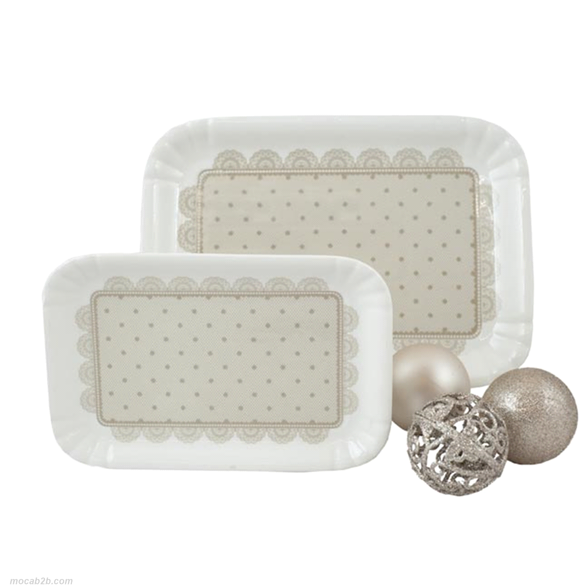 VASSOIO PIZZO BIANCO 19x26 