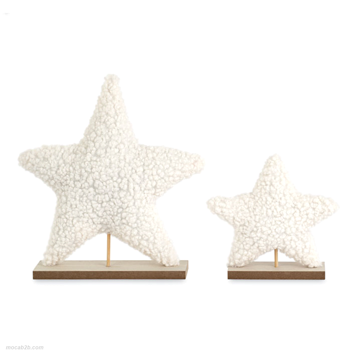 SET 2 STELLE LANA BIANCA h.19/28cm 