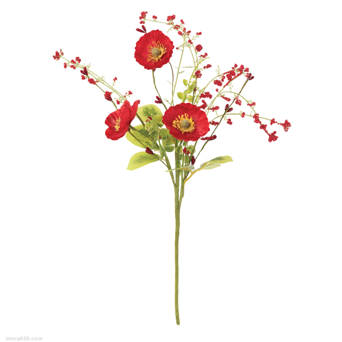 RAMETTO 3 PAPAVERI ROSSI h. 45cm 