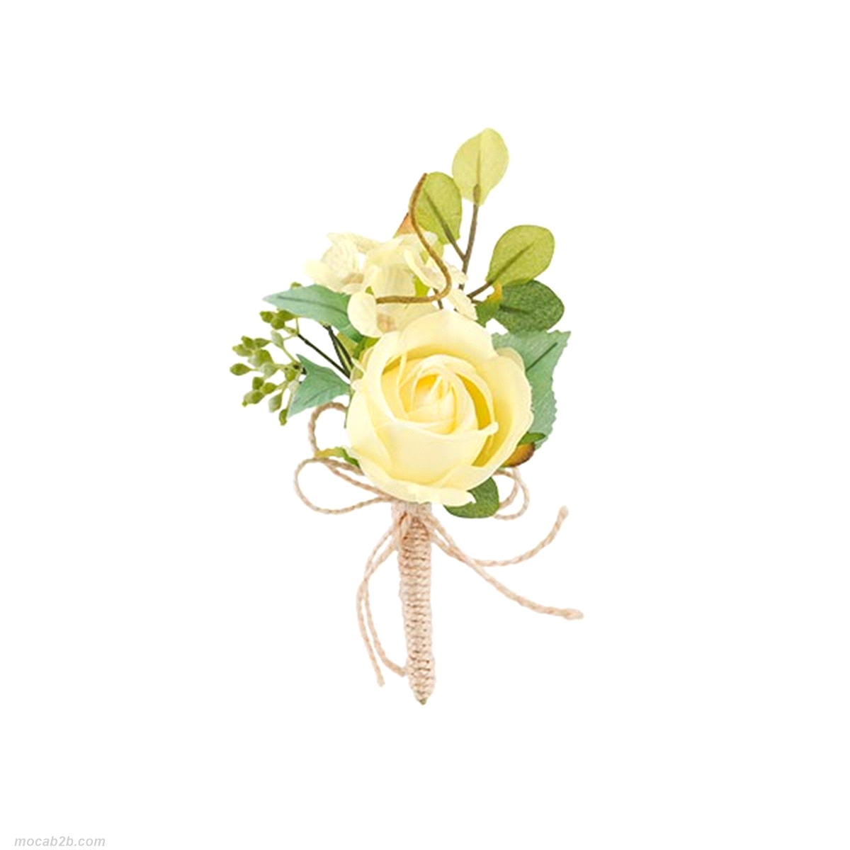ROSA GIALLA CON FIOCCO JUTA PICK h14 