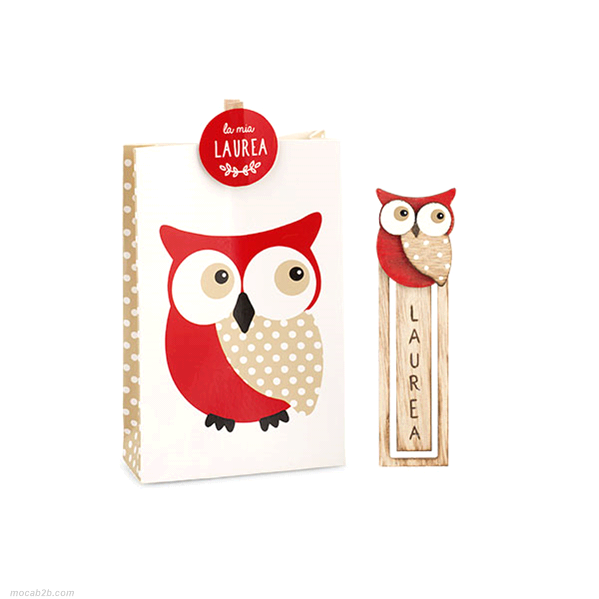 KIT SACCHETTO SEGNALIBRO GUFO+MOLLETTA 9x3x14 