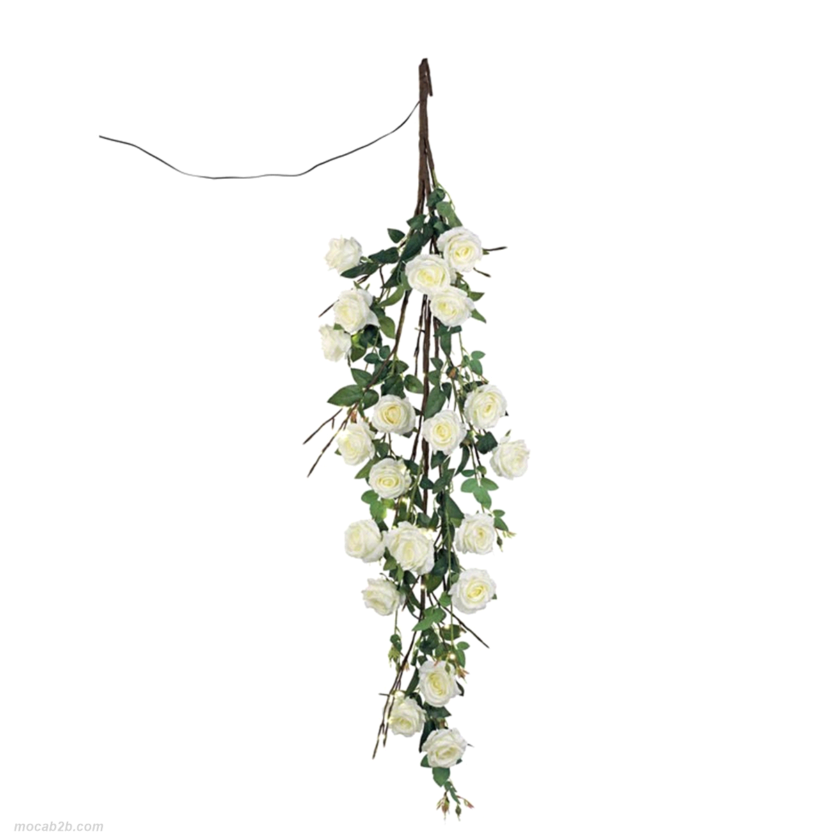 Cascata di rose bianche con 54 led lunghezza 150cm. 