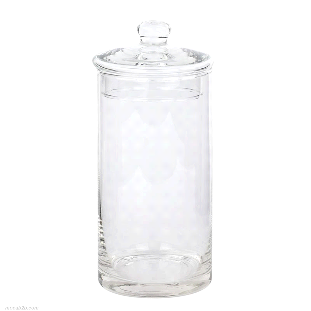 Vaso cilindro vetro trasparente con coperchio @10 h.20cm. 