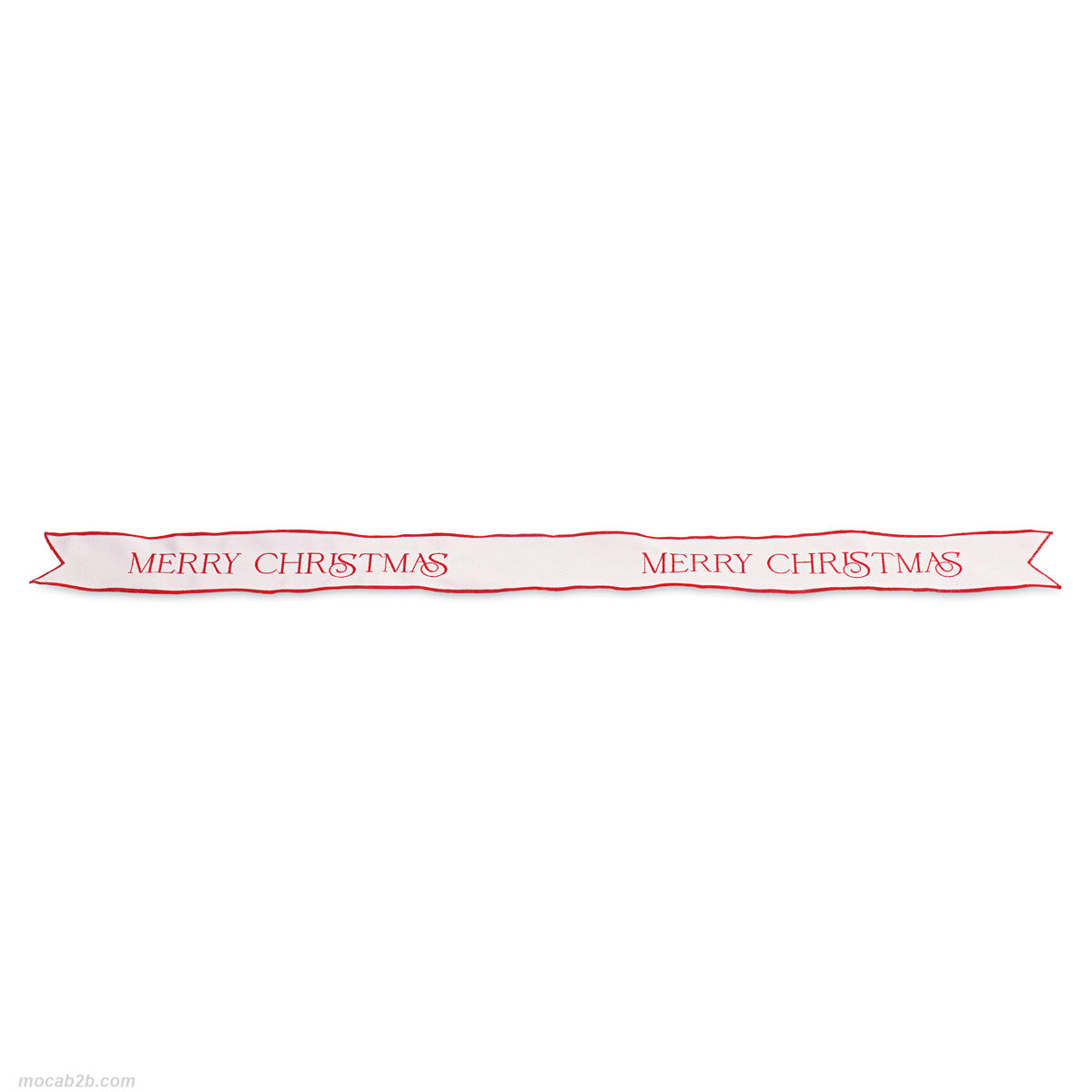 Fascia velluto bianco rosso merry christmas. Misure: 9x114cm. 