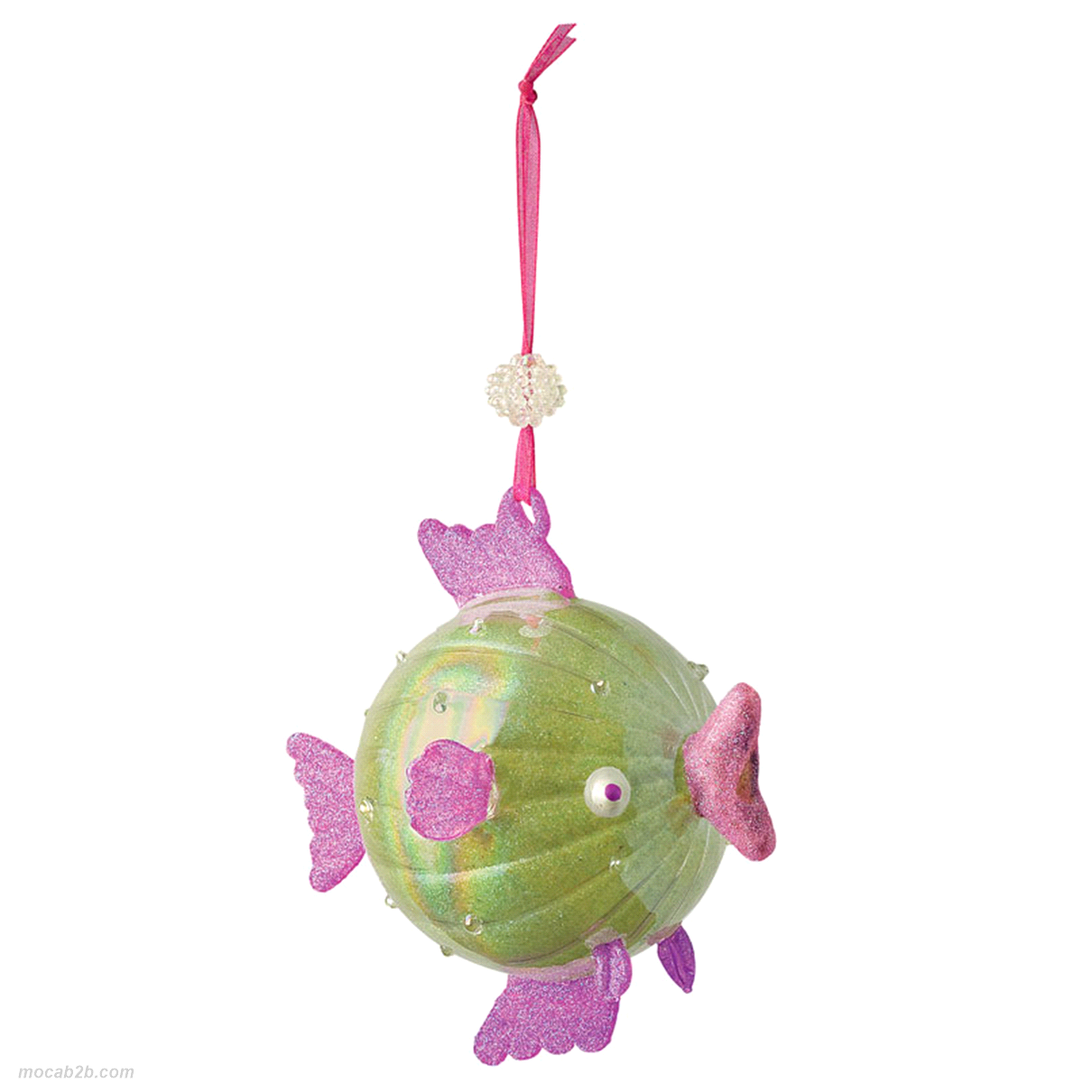 Pesce vetro verde/azzurro da appendere h. 11cm. 