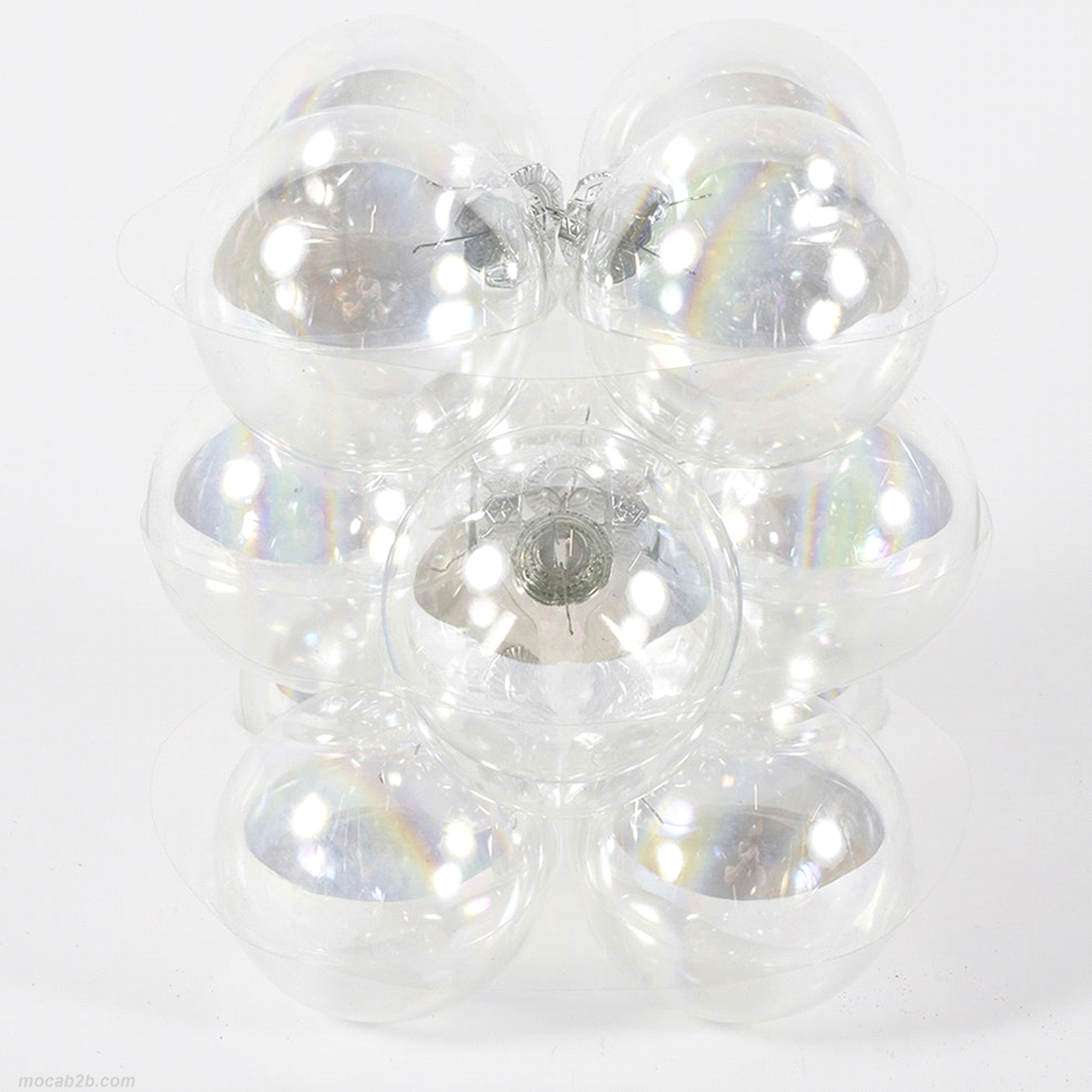 PALLONCINO NATALIZIO IN VETRO TRASPARENTE @8x12pz 