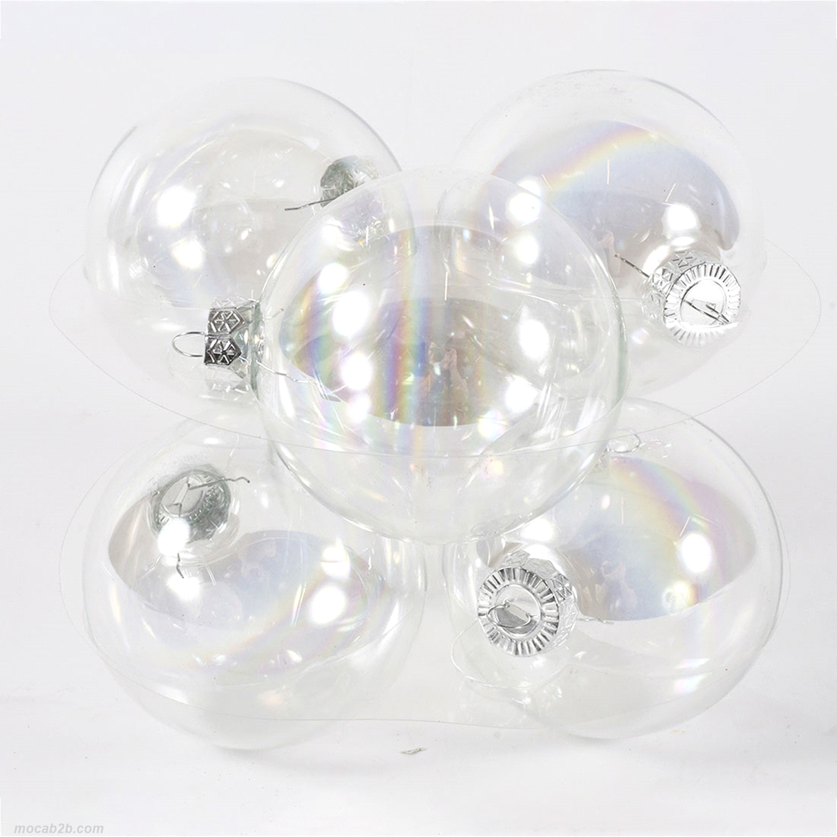 PALLONCINO NATALIZIO IN VETRO TRASPARENTE @10x6pz 