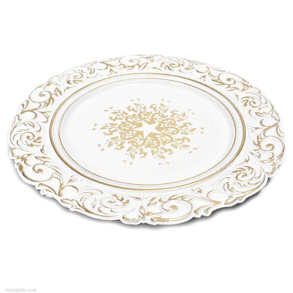 PIATTO BIANCO BORDO DORATO @36 