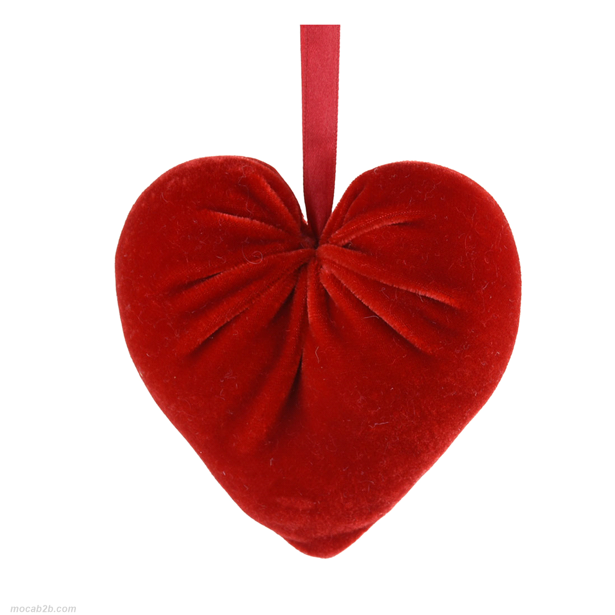 CUORE IN  VELLUTO ROSSO DA APPENDERE 10x9,5cm 