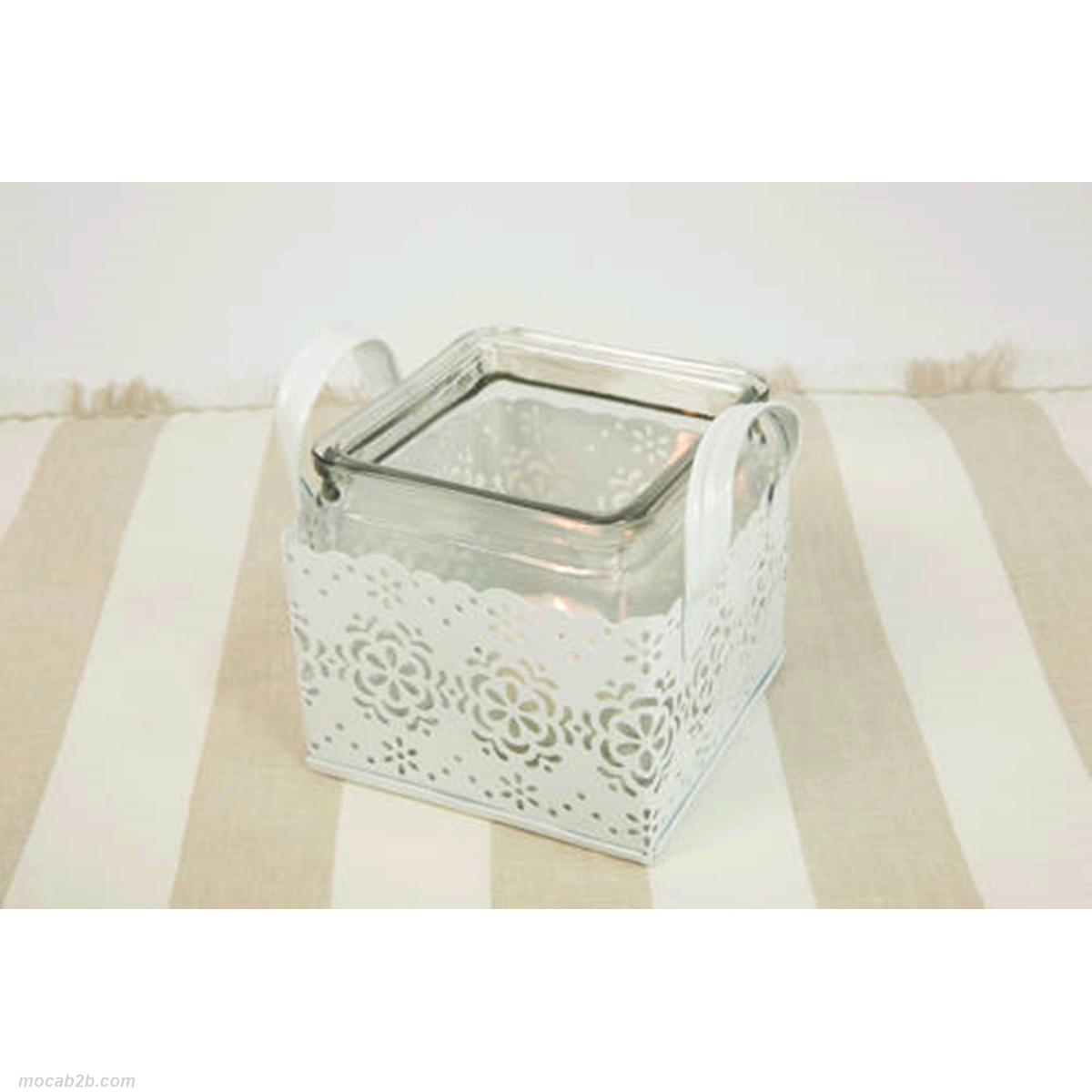 VASO BIANCO METALLO 11x11x7      DAR 