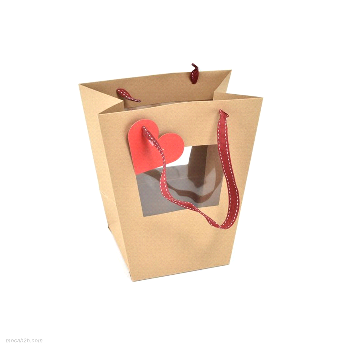 Borsa con finestra e cuore 20x13x22cm 