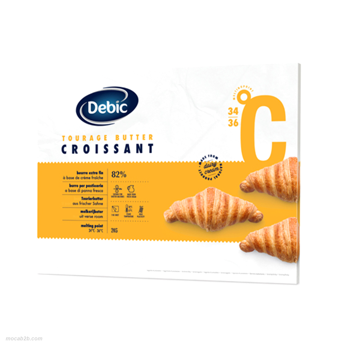 Burro Croissant Debic è un burro di qualità studiato e sviluppato per preparazioni di croissant.
Facile da stendere, stabile, elevata plasticità. 