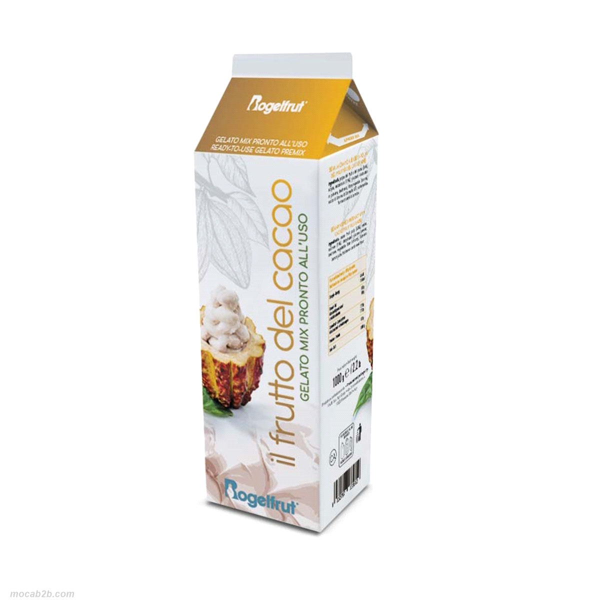 Polpa del frutto del cacao con sentori di frutta tropicale e presentata ini colore bianco. 