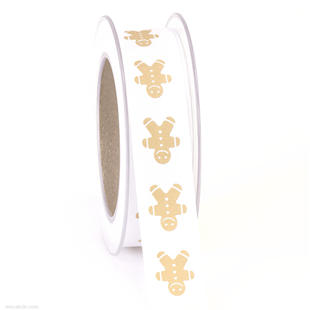 Nastro gingerman oro/bianco mm15x15mt. 100% poliestere. 