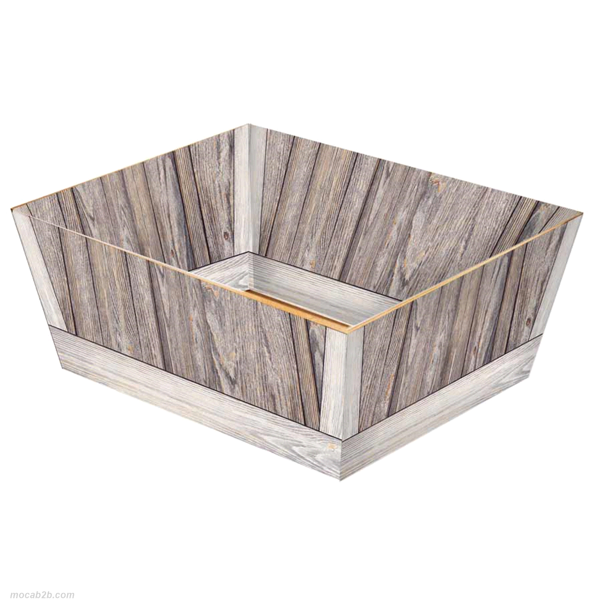 Cesta vintage wood stesa grande. Misure: 39x30x13. 