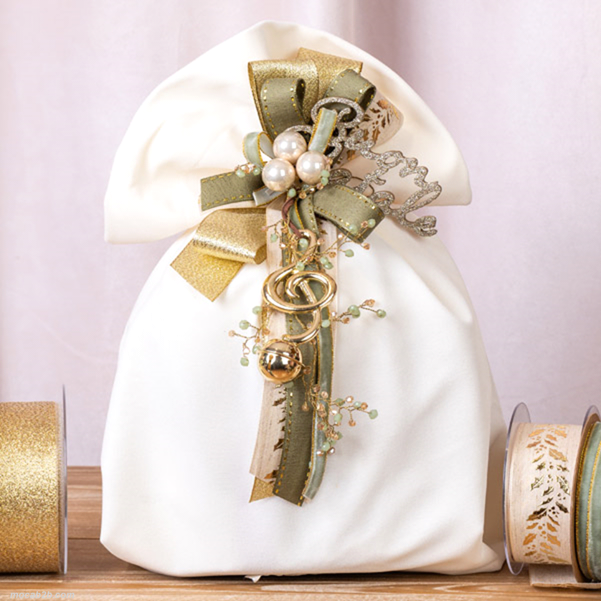 PORTAPANETTONE VELLUTO AVORIO 