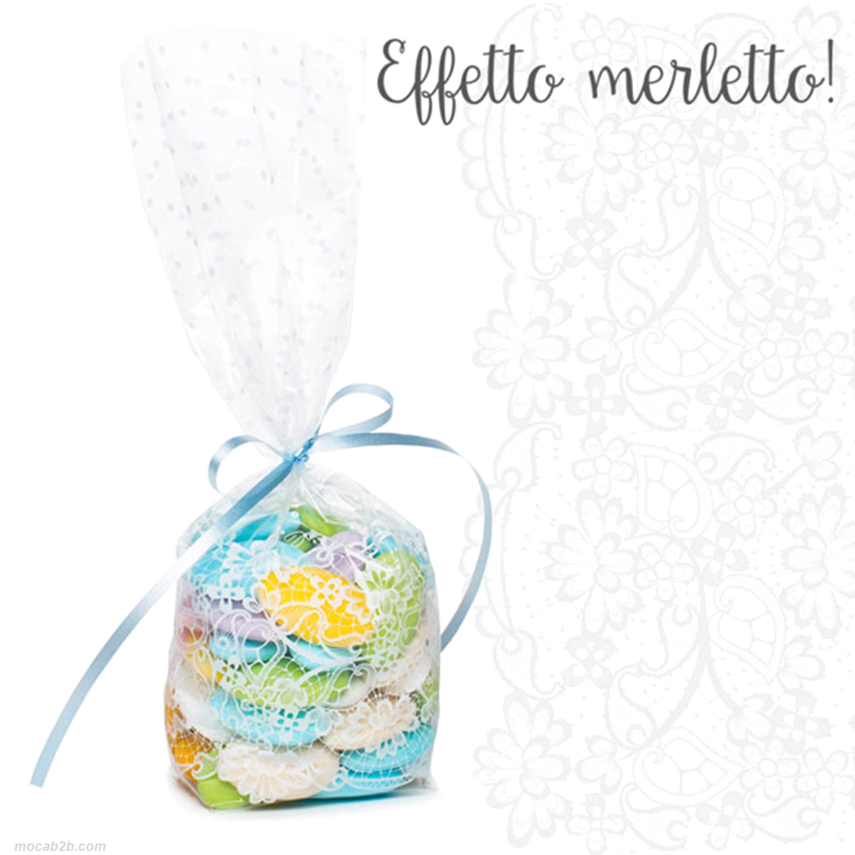 SACCHETTI CON DECORO PLASTICA 6x4x22 x10pz 