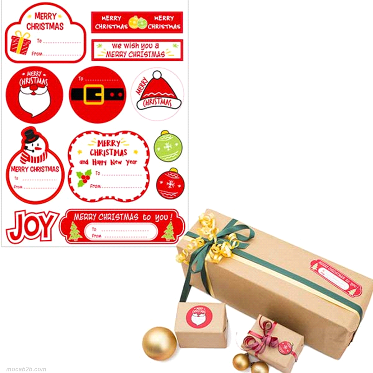 FOGLI ADESIVI MERRY XMAS x2pz 