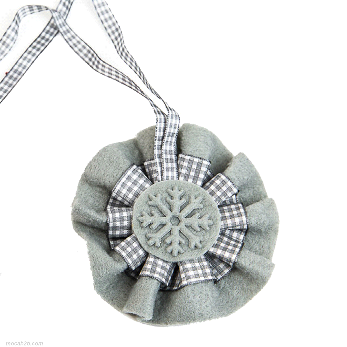 COCCARDA NATALE SCACCHI GRIGIO 95mm 