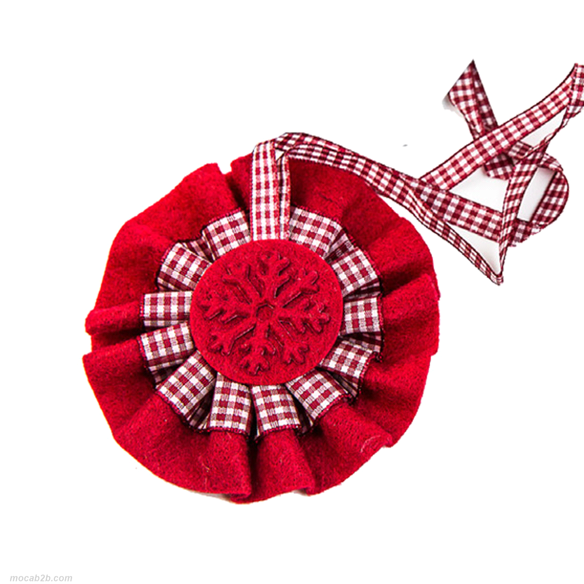 COCCARDA NATALE SCACCHI ROSSO 95mm 