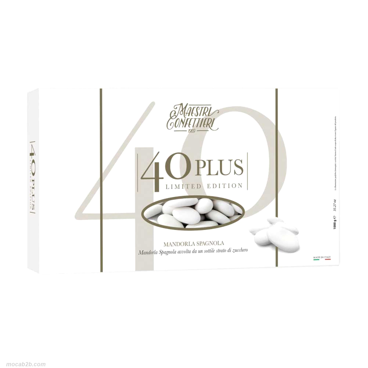 Mandorla Spagnola pelata ricoperta da un sottile strato di zucchero.
 