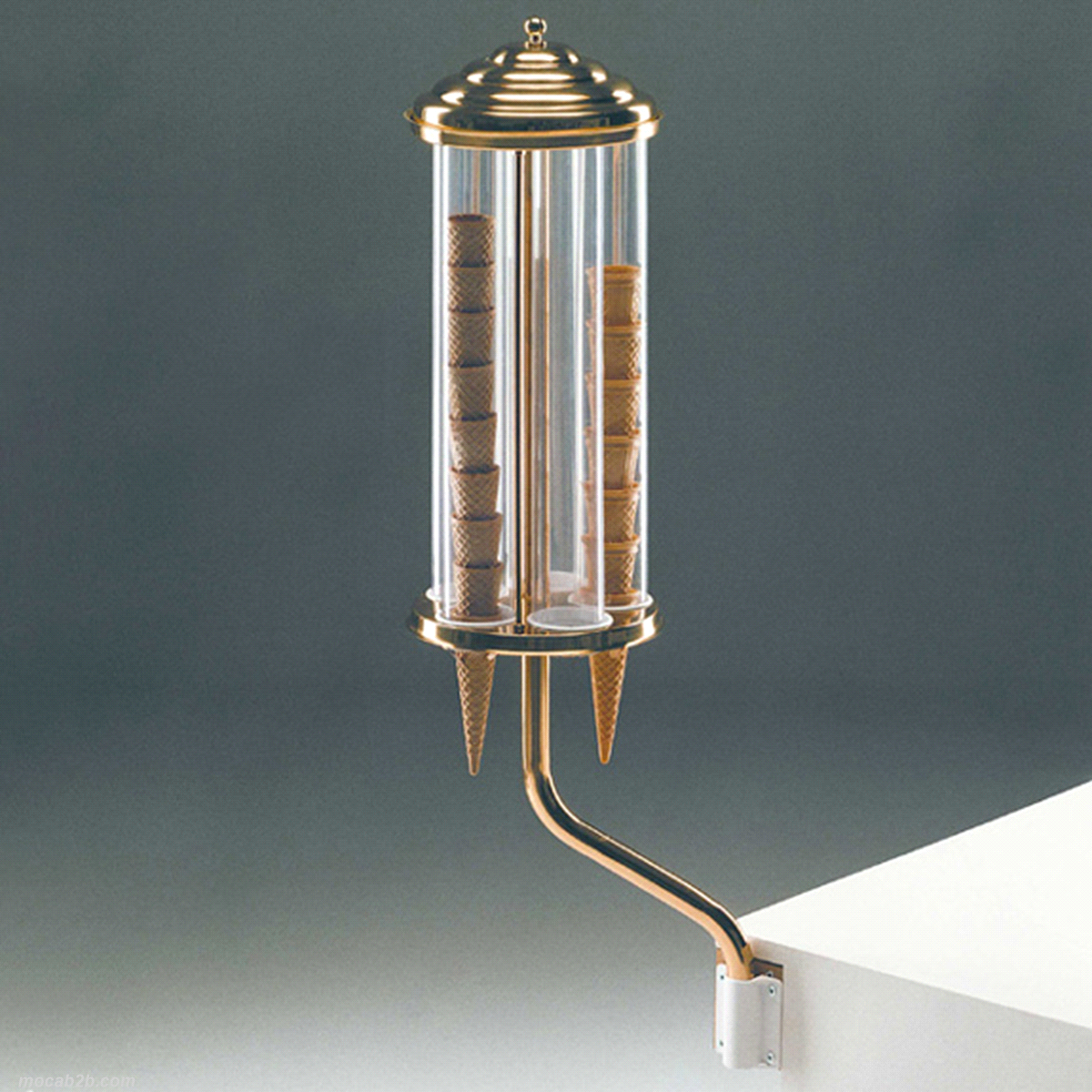 Portasconi da banco in ottone 5 tubi di diametro 6,5 cm. 