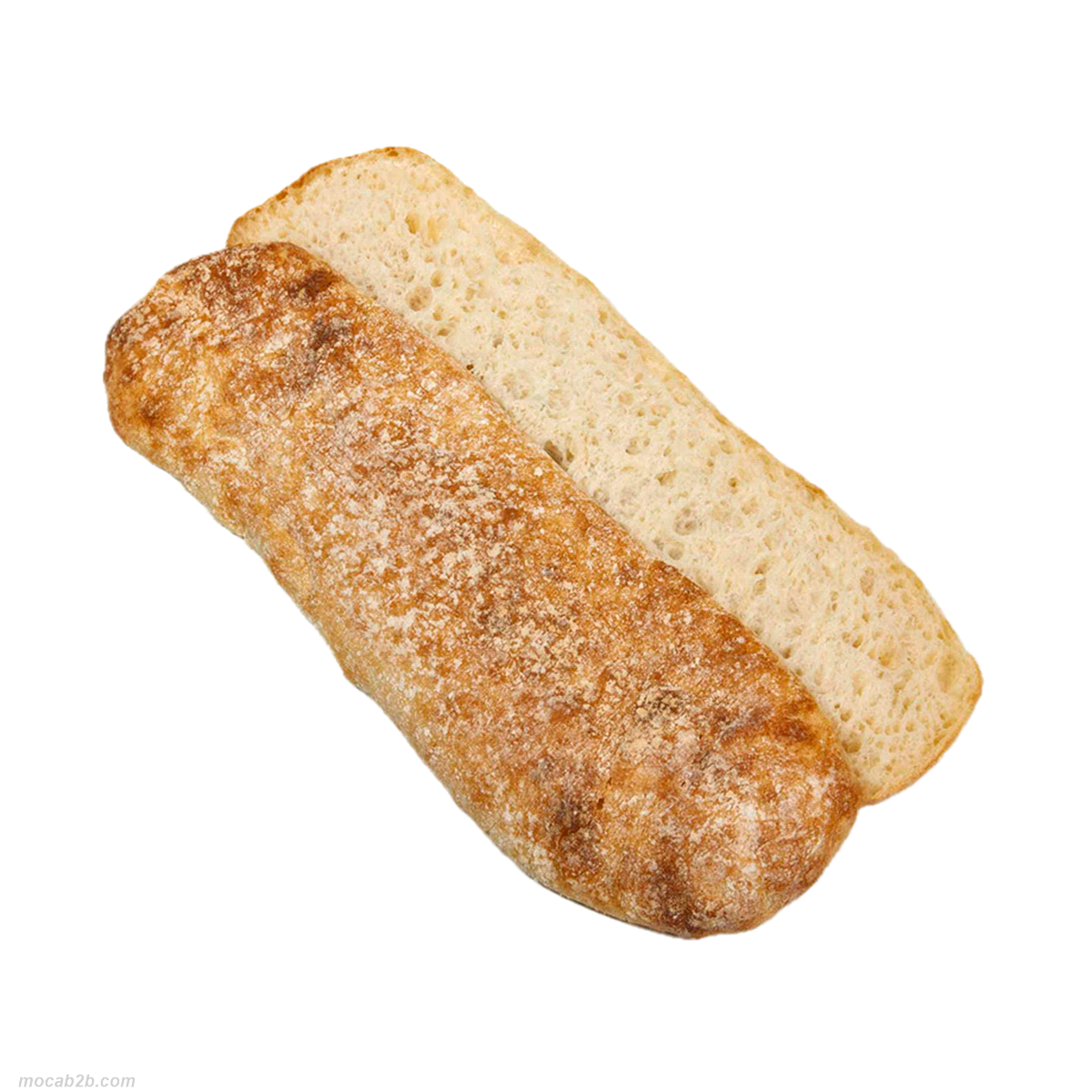 Sandwich Scrocchiarella è pretagliato e precotto, la forma llungata consente di eseguire più sandwich tagliandola nelle misure desiderate. Grano tenero. Pronta in pochissimi minuti. 