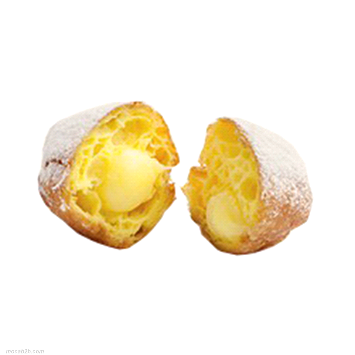 Tortello al burro ripieno alla crema surgelato tipico del Carnevale. 