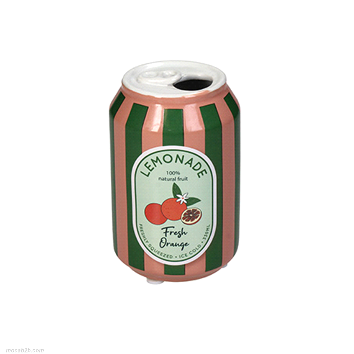 Vaso lattina lemonade con orange in terracotta pregiata multicolor. Dimensioni: 7x7x11,3cm. 