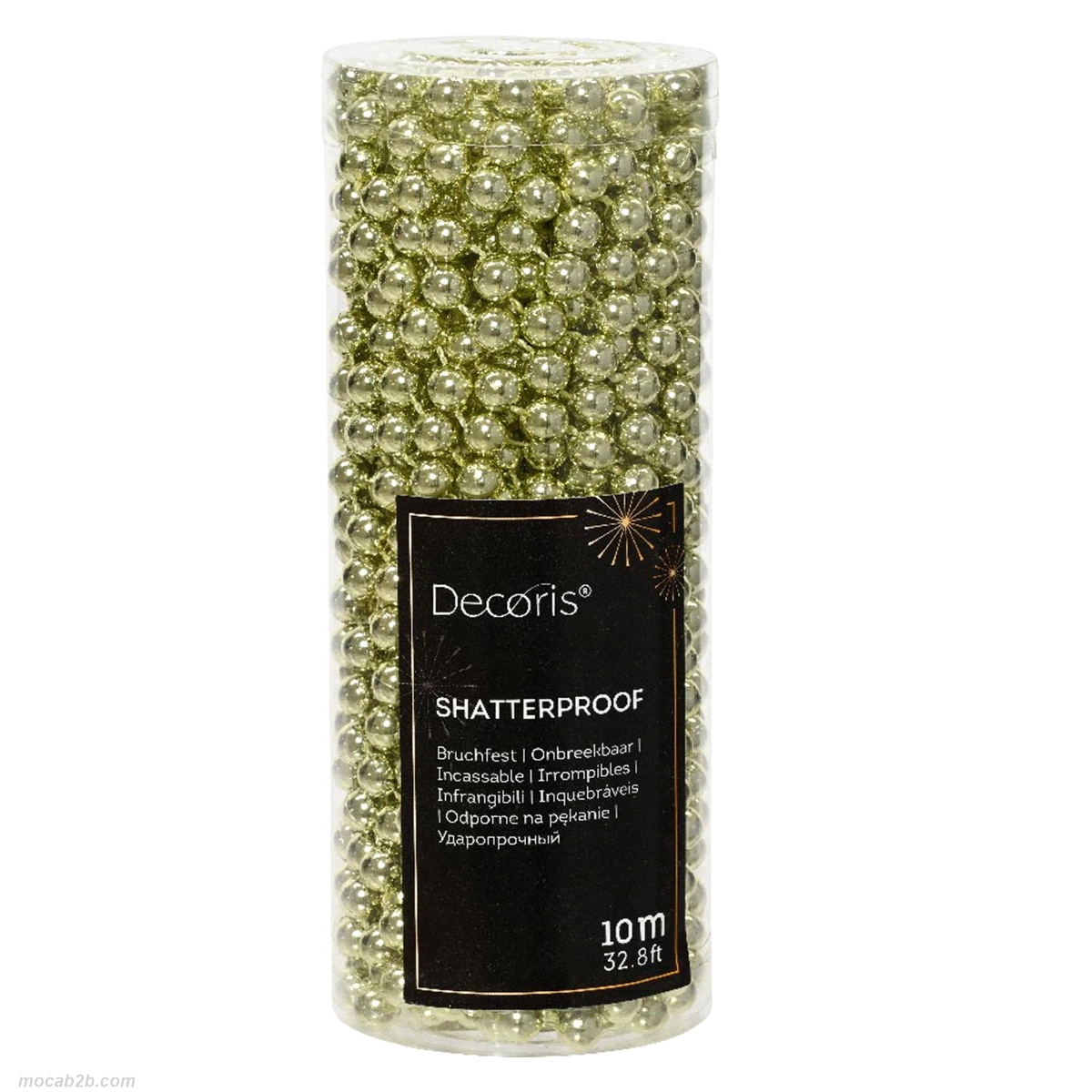 Ghirlanda di perline verde pistacchio in plastica. Misure: 1000cm @0,8cm. 