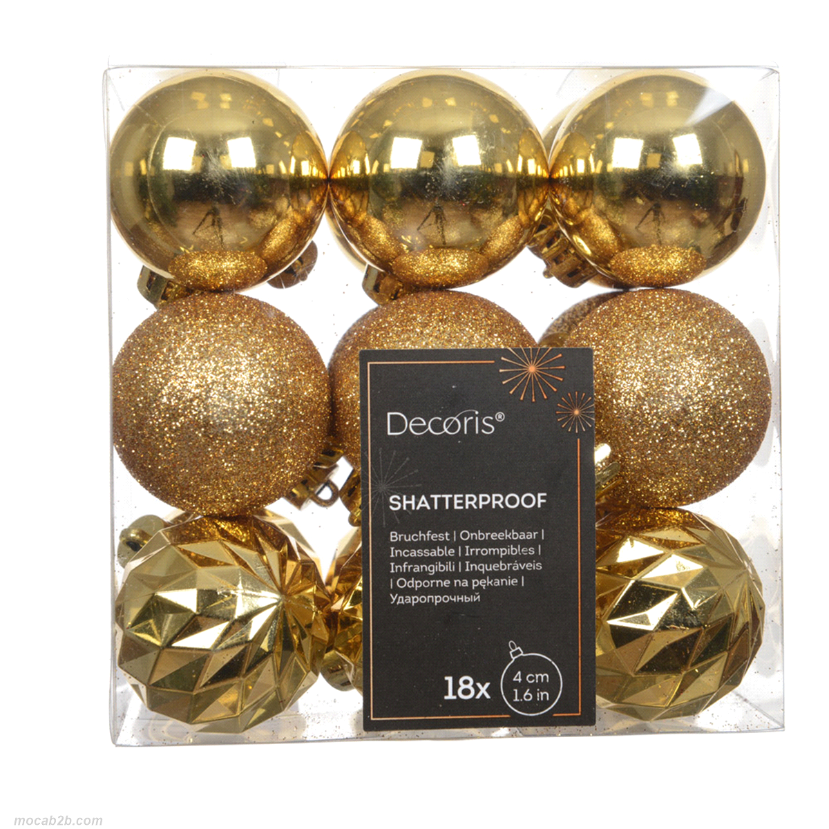18 PALLINE ORO LIGHT @4cm 