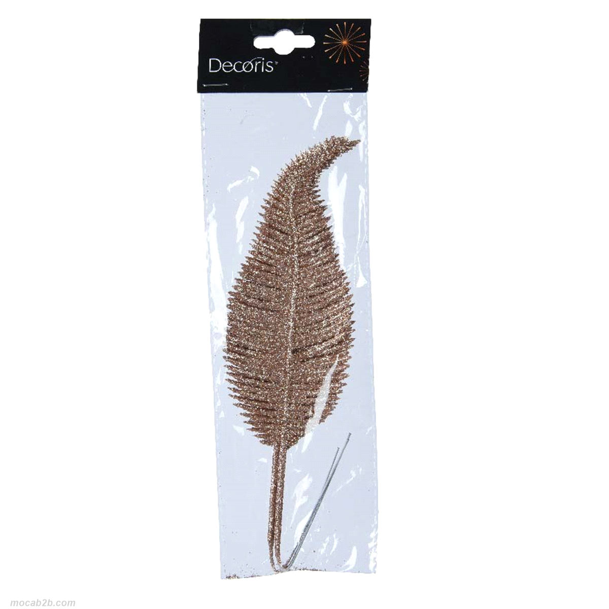 FOGLIE ROSA FRIZZANTE GLITTERATE CON CLIP 7x30 x3pz 