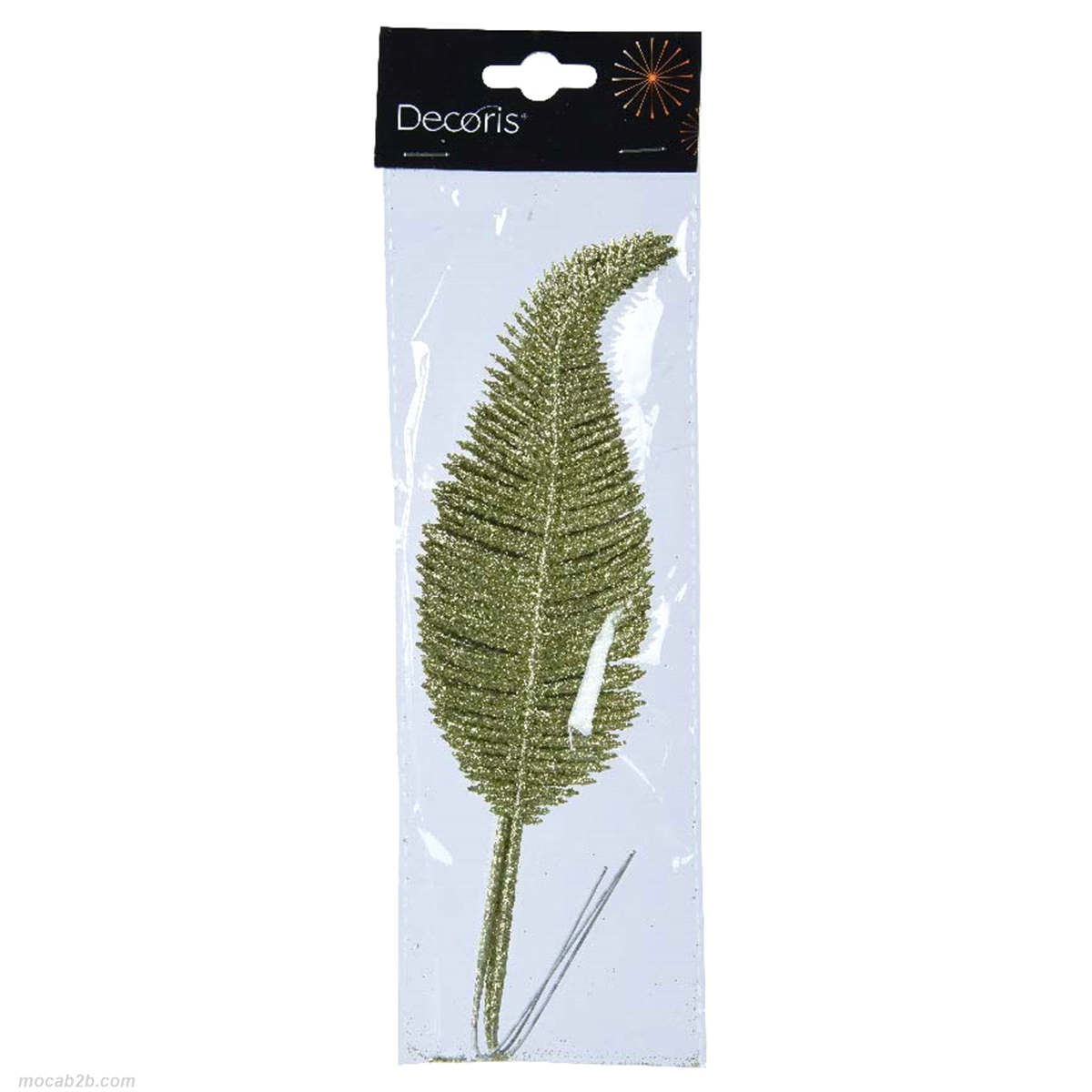 FOGLIE PISTACCHIO GLITTERATE CON CLIP 7x30 x3pz 