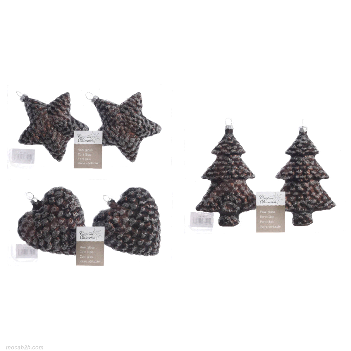 DECORI MARRONI VETRO ASSORT. x2pz 