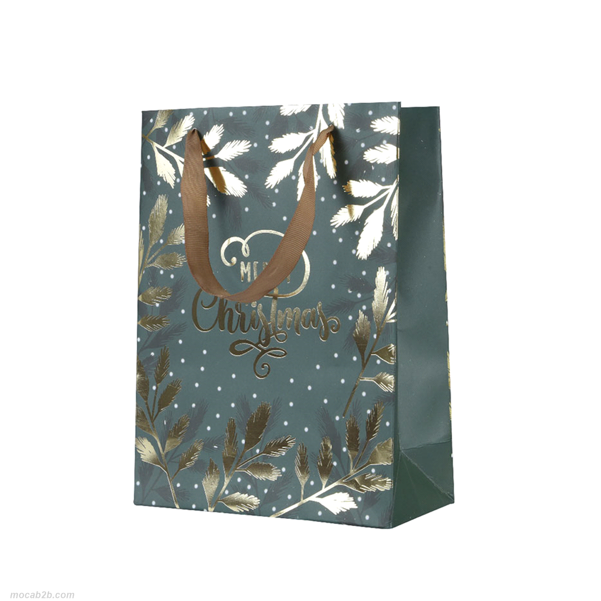 GIFTBAG MERRY CHRISTMAS GRIGIO/ORO 8x18x24 