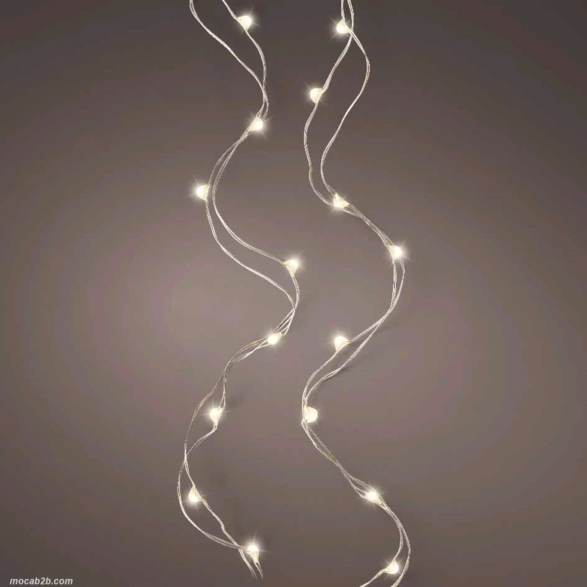 Filo  luci argento micro led  bianco caldo da interno lunghezza 295cm. 